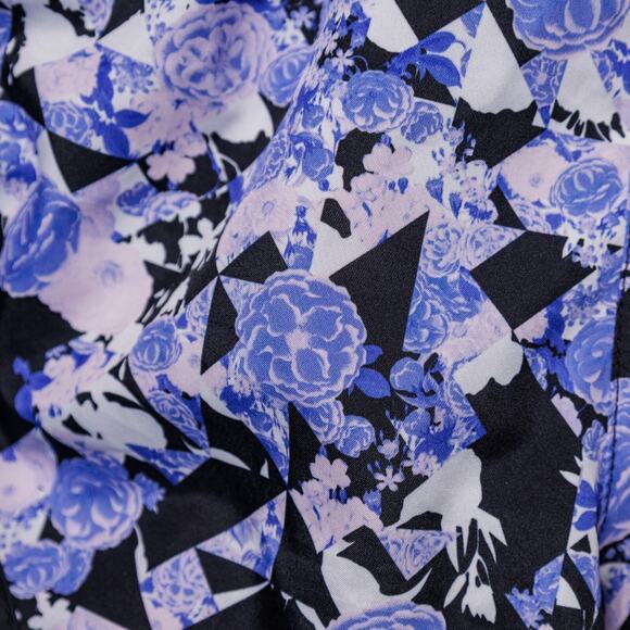 Nike Dry Fit Tempo Lined Running Shorts Purple Flowers Navy Blue Womens Size L - Picture 11 of 12